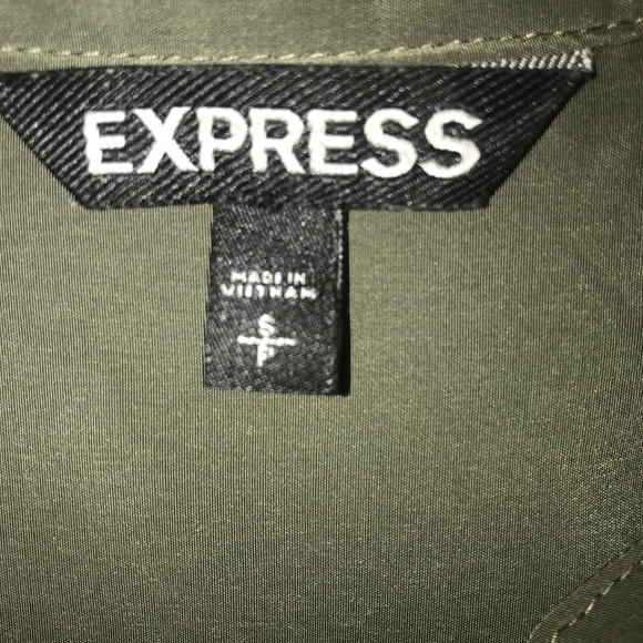 Express olive green button down dress - Picture 5 of 5
